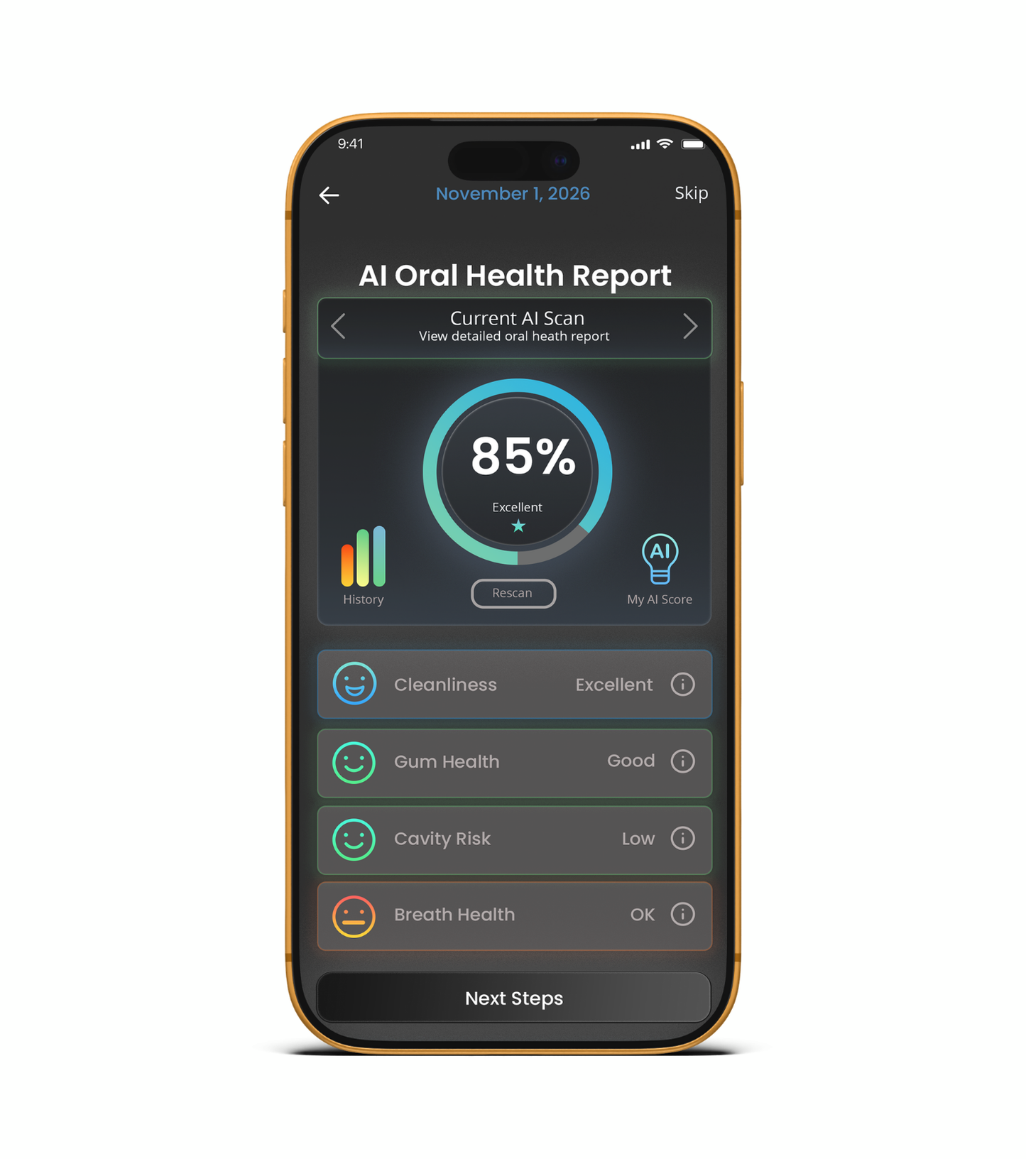 LumaBrush Black with AI-powered mobile App