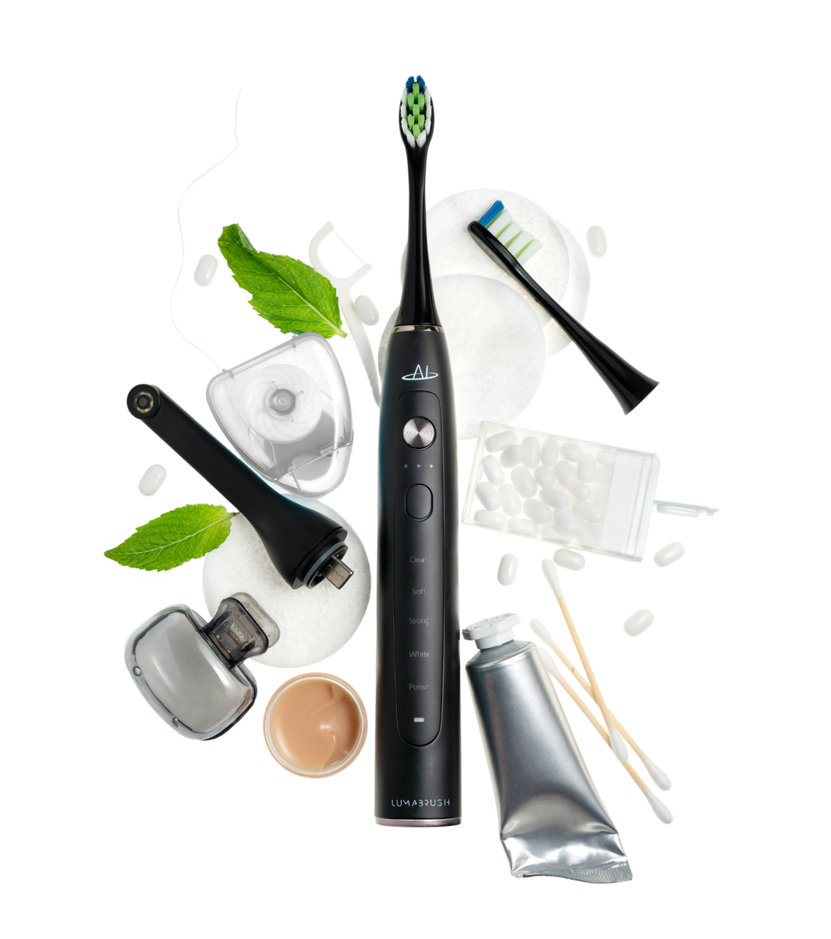 Single Bundle: LumaBrush Black — AI-Powered Mobile App + 1 Year of Replacement Heads