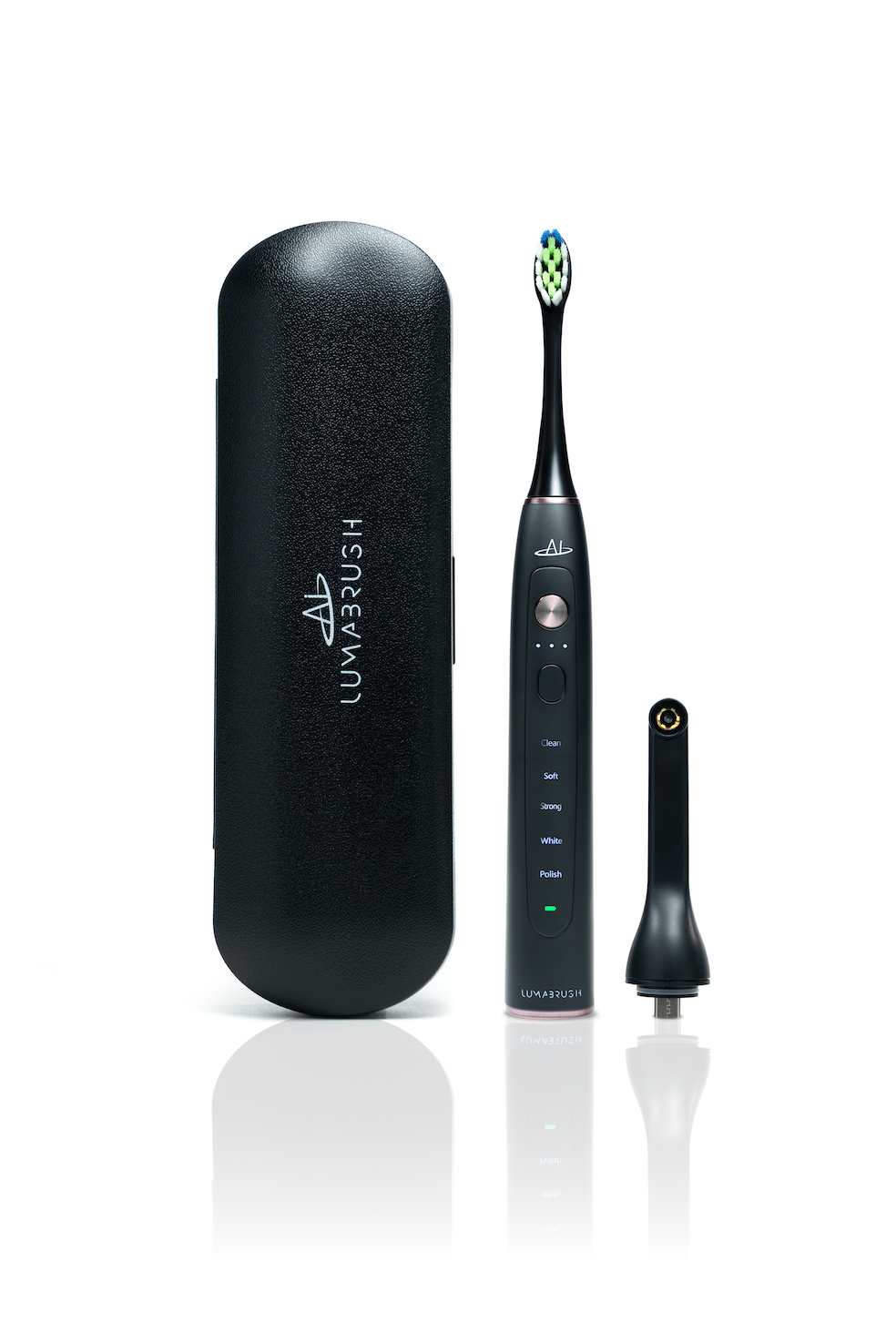 Couple Bundle: 2× LumaBrush Black + AI-Powered Mobile App + 1 Year of Replacement Heads